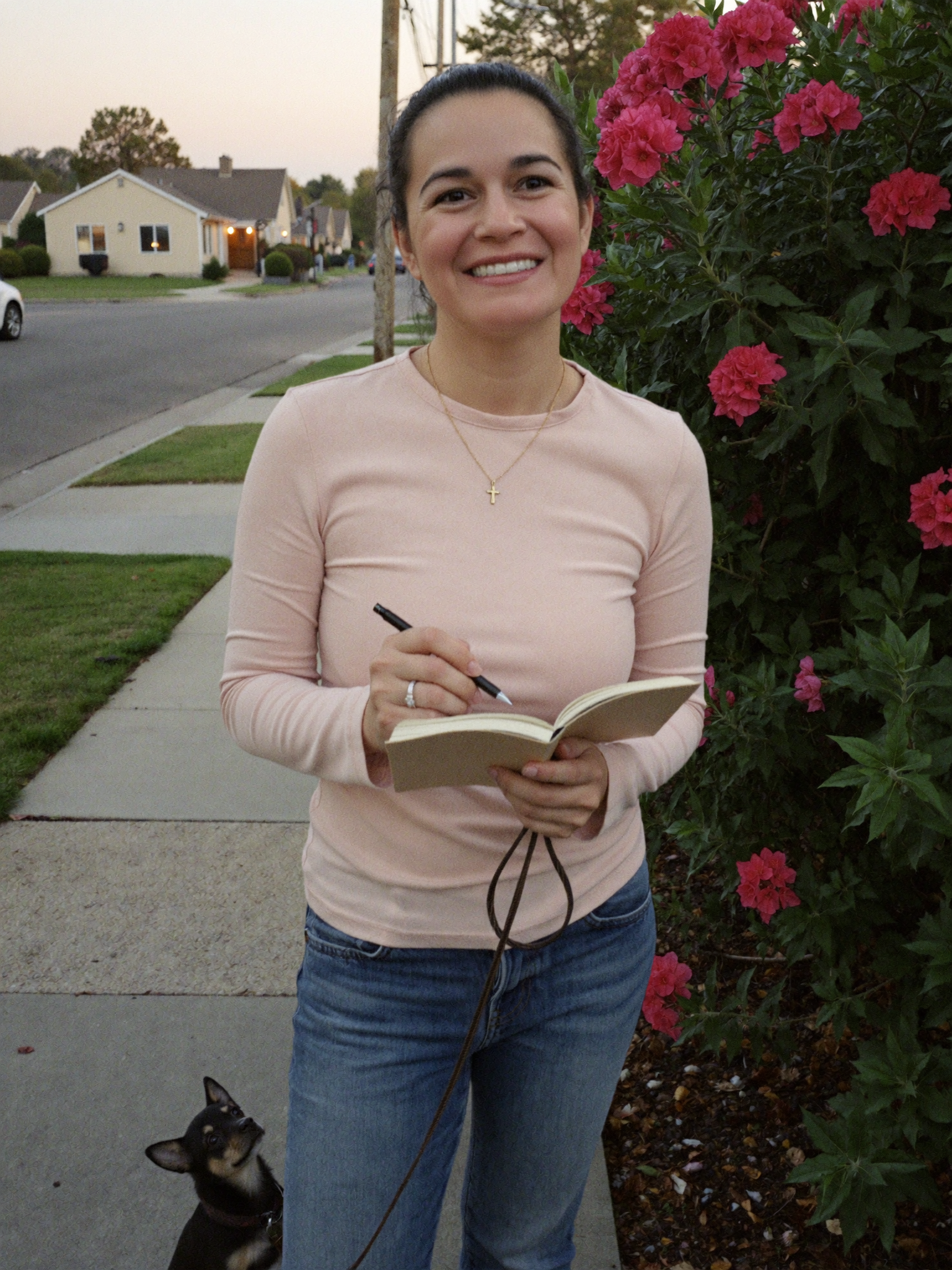 Amber sketching outdoors